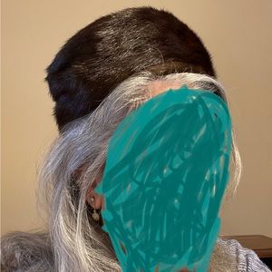 Vintage 1950’s mink pill box hat. Dark brown. Perfect condition.